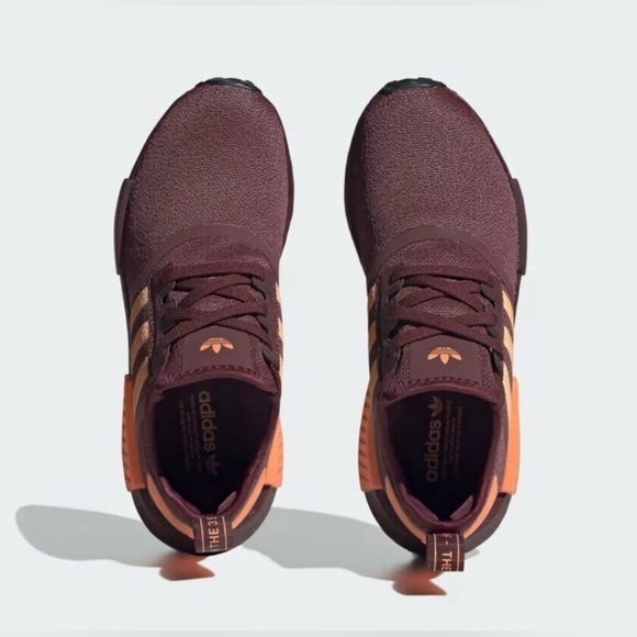 Adidas | NMD_R1 Burgundy and Orange Lightweight Athletic Shoes Like New Cond - Picture 3 of 15